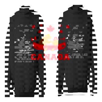 I Love Canada Cool Canada Bear & Chipmunk Cartoon Graphic スウェットシャツ - Kawaiitshirt