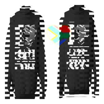 I Love Cape Town South Africa Heart Flag Sweatshirt Unisex | Mazezy