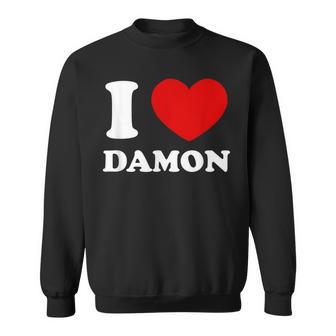 I Love Damon I Heart Damon 面白い名前 Damon スウェットシャツ - Kawaiitshirt