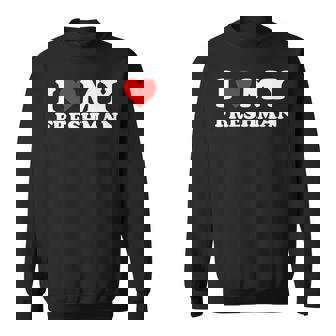 I Love My Freshman Red Heart Sweatshirt - Monsterry