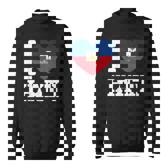I Love Haiti Heart Flag Country Sweatshirt Unisex | Mazezy