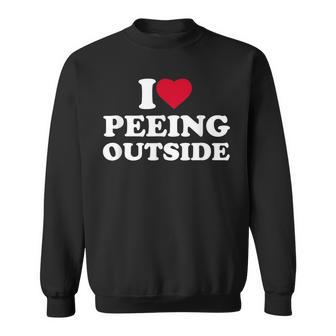 I Love Heart Peeing Outside Lover Camping Hikind Outdoors Sweatshirt - Thegiftio UK