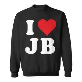 I Love Jb Initials I Heart JB First Last Name J B Sweatshirt - Monsterry