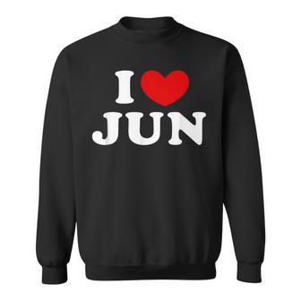 I Love Jun 私は愛する Jun スウェットシャツ - Kawaiitshirt