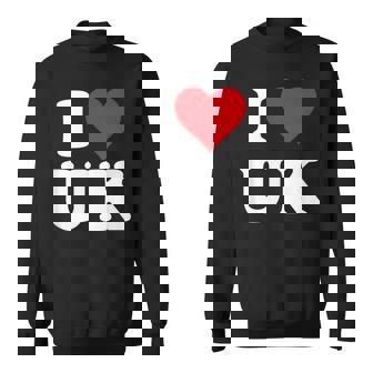 I Love Uk Initials I Heart UK First Last Name U K スウェットシャツ - Kawaiitshirt