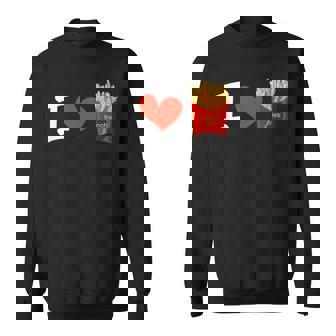 I Love フライドポテト ポテトラバーフライデー スウェットシャツ - Kawaiitshirt