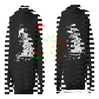 Lumières De Noël Pour Amoureux Des Chiens Carlin Père Noël Carlin Noël Sweater e - Cadeauxyz