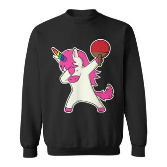Lustig Tischtennis Dabbing Einhorn Tischtennispieler Sweatshirt - Seseable