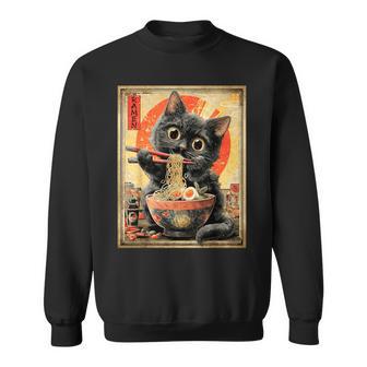 Lustige Ramen Katze Anime Otaku Nudeln Grafik Sweatshirt - Seseable