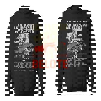 Ma Passion La Belote Humour Jeu De Cartes Cadeau Belote Sweater e - Cadeauxyz