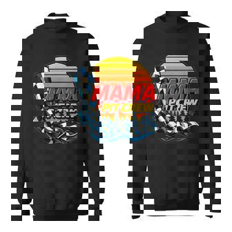 Mama Pit Crew Race Car Checkered Flag Racing Mom Motorsport Sweatshirt Unisex | Mazezy