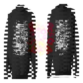 Maroon Red Burgundy Fresh Bloom Flowers Maroon Graphic Sweatshirt | Seseable CA