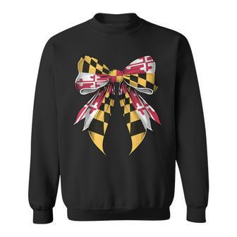 Maryland State Flag Coquette Ribbon Sweatshirt - Thegiftio UK