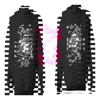 Matching Volleyball Breast Cancer 2025 Squad Support Ribbon Tank Top Sweatshirt Unisex | Mazezy