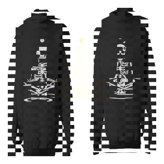 Meditating Skeleton Lotus Yoga Cool Halloween Costume Sweatshirt Unisex | Mazezy