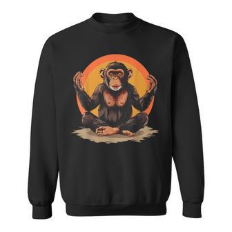 Meditation Monkey Spiritual Yoga Zen Buddha Hindu Buddhist Sweatshirt - Thegiftio UK