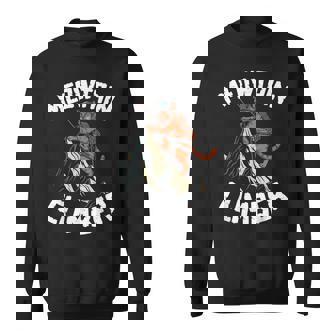 Meowtain Climber Cat Pun Adventure Cartoon Cat Climber Sweatshirt Unisex | Mazezy