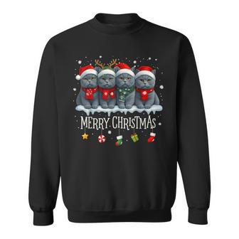 Meowy Catmas Cat Christmas Tree Xmas Exotic Shorthair Sweatshirt - Thegiftio UK