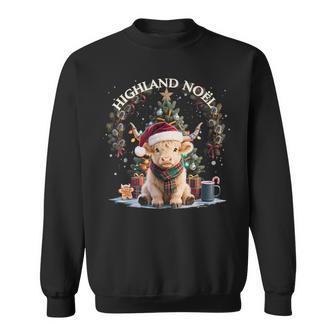 Merry Christmas Baby Highland Cow Xmas Farm Animal Lover Sweatshirt - Thegiftio UK