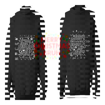 Merry Christmas Bruh Holiday Plaid Sweatshirt | Mazezy