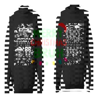 Merry Christmas Bruh Snowy Letter Ugly Sweater Meme Sweatshirt | Seseable UK