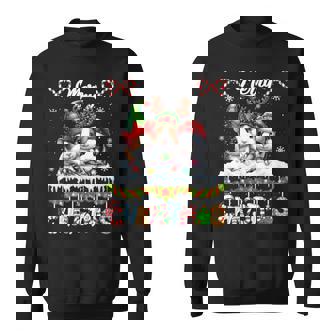 Merry Christmas Three Santa Reindeer Elf Guinea Pigs Farmer Sweatshirt Unisex | Mazezy