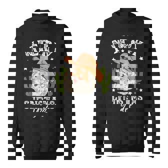 Merry Christmas Yall Retro Western Rodeo Cowboy Santa Claus Sweatshirt - Seseable