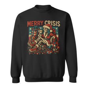 Merry Crisis Skeleton Christmas Sweatshirt | Seseable UK