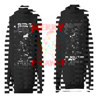 Merry F-Caw-F Christmas Black Crow Black Bird Meme Sweatshirt | Seseable CA