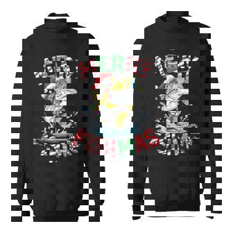 Merry Fishmas Santa Fishing Fisherman Christmas Sweatshirt - Thegiftio