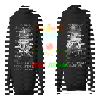 Merry Jeepmas Ugly Light Reindeer Christmas Sweatshirt | Seseable CA