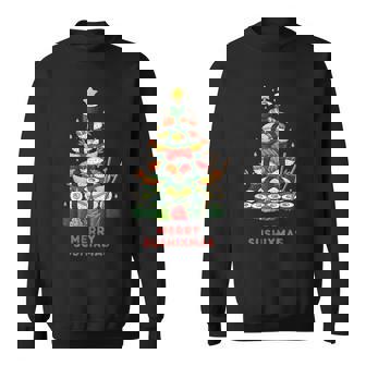 Merry Sushixmas Sushi Christmas Tree Japanese Xmas Sweatshirt - Thegiftio