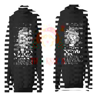 Merry Thanksmas Santa Corgi Dog Happy Thanksgiving Xmas Sweatshirt - Thegiftio