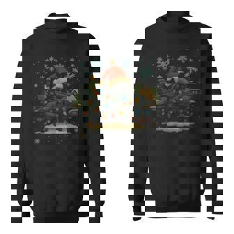 Military Jet Christmas Lights Santa Hat Holiday Sweatshirt Unisex | Mazezy