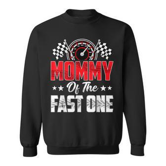 Mommy Of The Fast One Birthday 1St Race Car Family Sweatshirt - Thegiftio UK