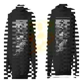 Mona Lisa Mit Orangefarbener Katze Lustige Kunstmalerei Sweatshirt - Geschenkecke