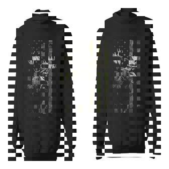 Moose Usa Flag Alaska Wildlife Sweatshirt | Seseable UK