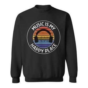 Music Is My Happy Place Casque Pour Professeur De Musique Musicien Sweater e - Cadeauxyz