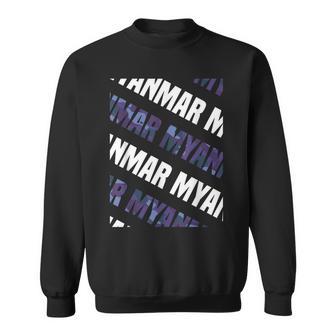 Myanmarカモ柄パープルカモフラージュ スウェットシャツ - Kawaiitshirt