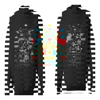 Nativity Hark The Herald Angels Sing Cute Christmas Sweatshirt - Monsterry