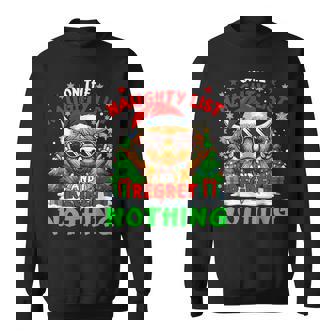 On The Naughty List And Reget Nothing Christmas Highland Cow Sweatshirt | Mazezy