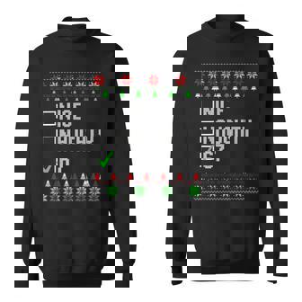 Naughty Nice 6 7 Brainrot Meme Ugly Xmas Six Seven 67 Sweatshirt | Seseable FR