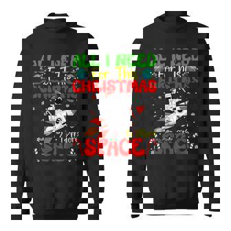 I Need More Space Christmas Astronaut Riding Rocket Santa Sweatshirt Unisex | Mazezy