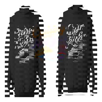 New Year 2026 Cruise Party Celebrations -Adults Black Small Short Sleeve Crew Collar Straight Fit Polyester 100 Unique New Year's Eve Cruise Sweatshirt | Mazezy