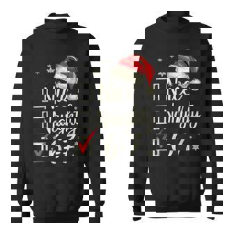 Nice Naughty 67 Christmas Six Seven Meme Xmas Brainrot Sweatshirt - Monsterry