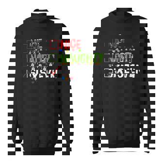 Nice Naughty Six Seven Meme 67 Brainrot Christmas Sweatshirt | Seseable FR