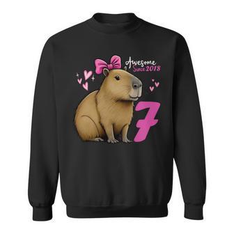 Niños 7 Años De Edad Capibara Cumpleaños Para Niñas 7Th Capybara Manga Larga Camisa de entrenamiento - Regaloses
