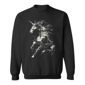 NMal Einhorn Liebhaber Zeichnung Tier Kunst Abstrakte Grafik Chwarz Eu 3840 Sweatshirt - Seseable