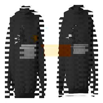 No Kings Protest Black Cat Knocking Crown Off Counter Sweatshirt | Mazezy