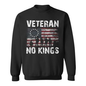No Kings Vintage America Flag Veterans Sweatshirt - Thegiftio UK